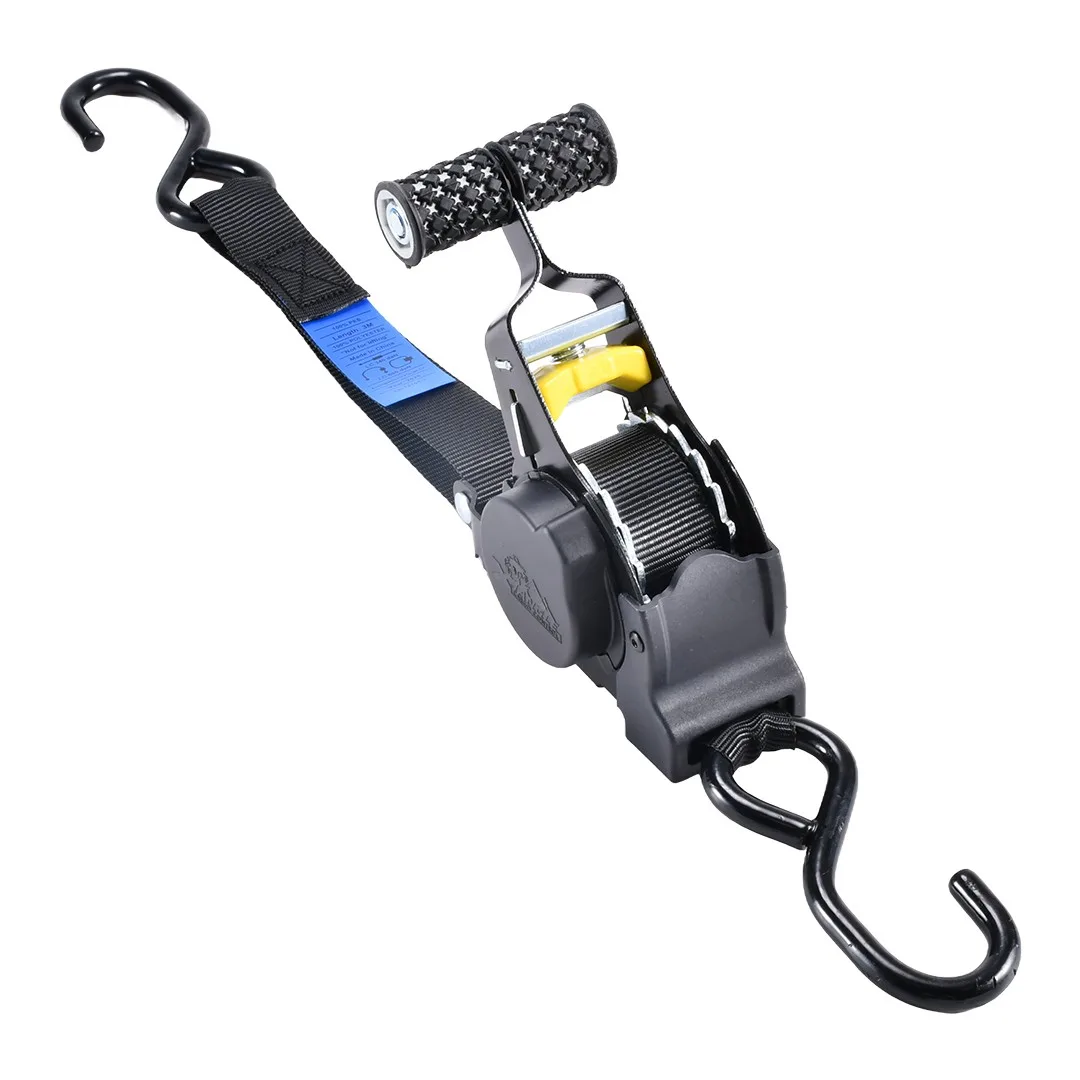 T-handle ratchet tie-down strap for light-duty cargo and trailer use