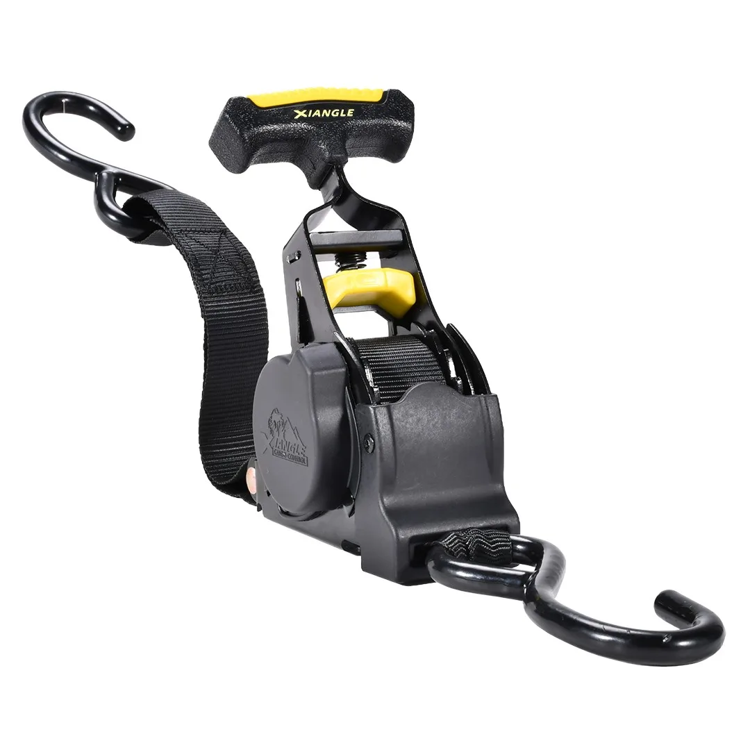1500lbs break strength retractable ratchet strap with vinyl coated S hooks