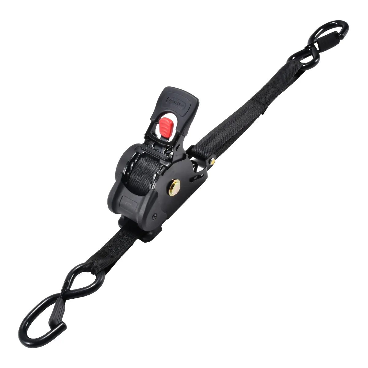 Heavy duty retractable tie down straps with coated S hooks