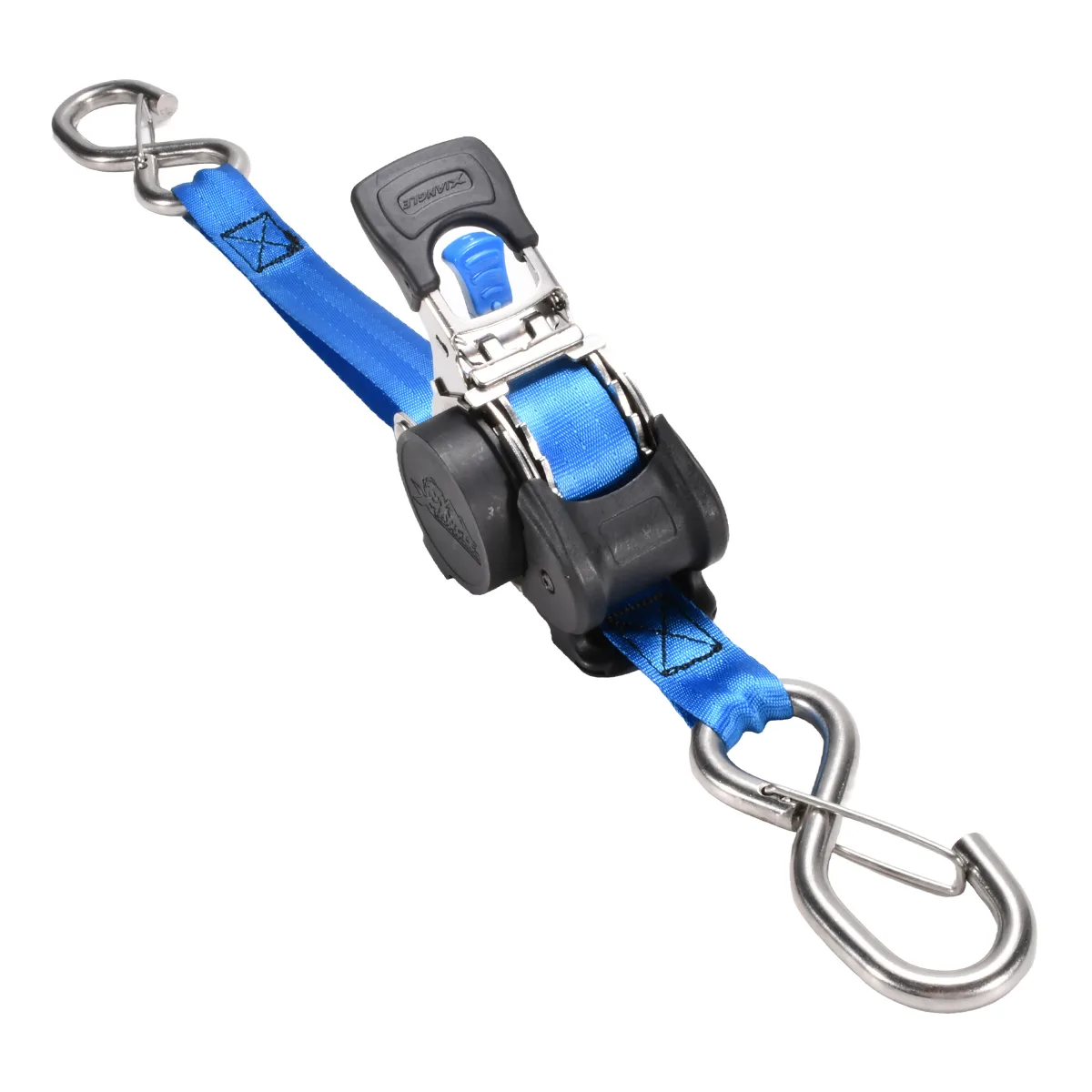 stainless steel retractable ratchet strap with stainless steel S hook