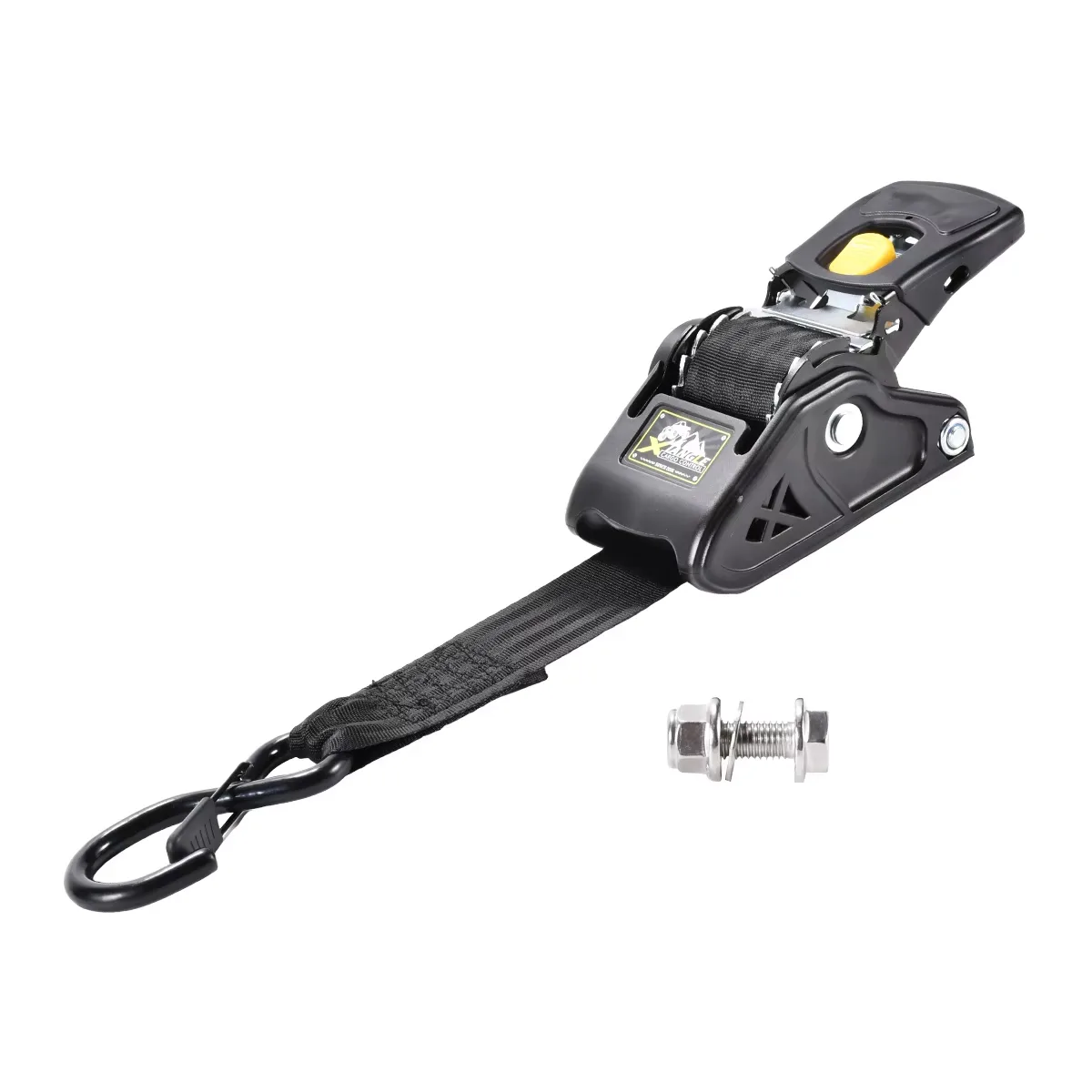 Permanent mount automatic retractable cargo strap for marine use