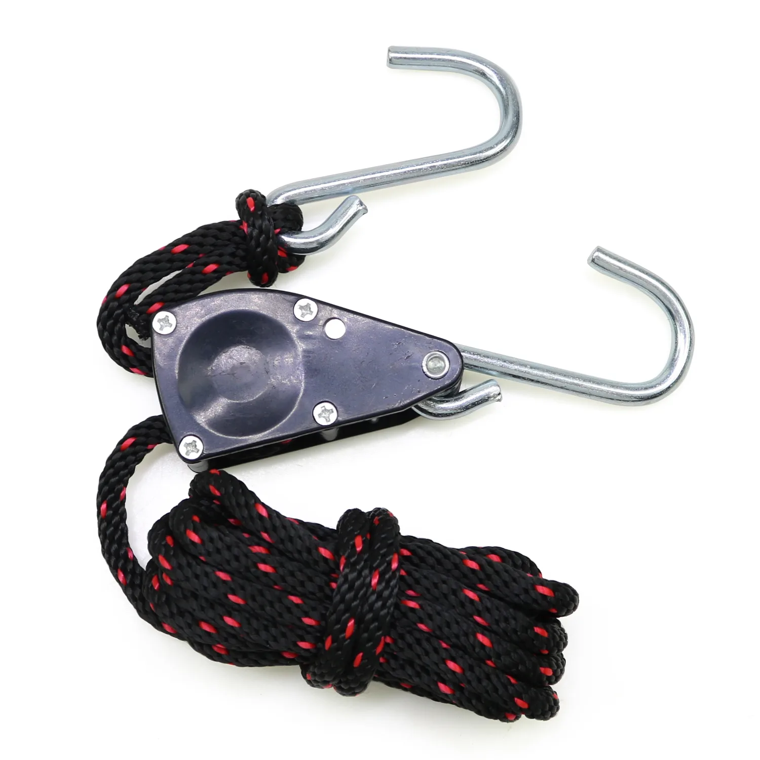 Medium-duty rope ratchet with 150lbs load limit for tarps and camping