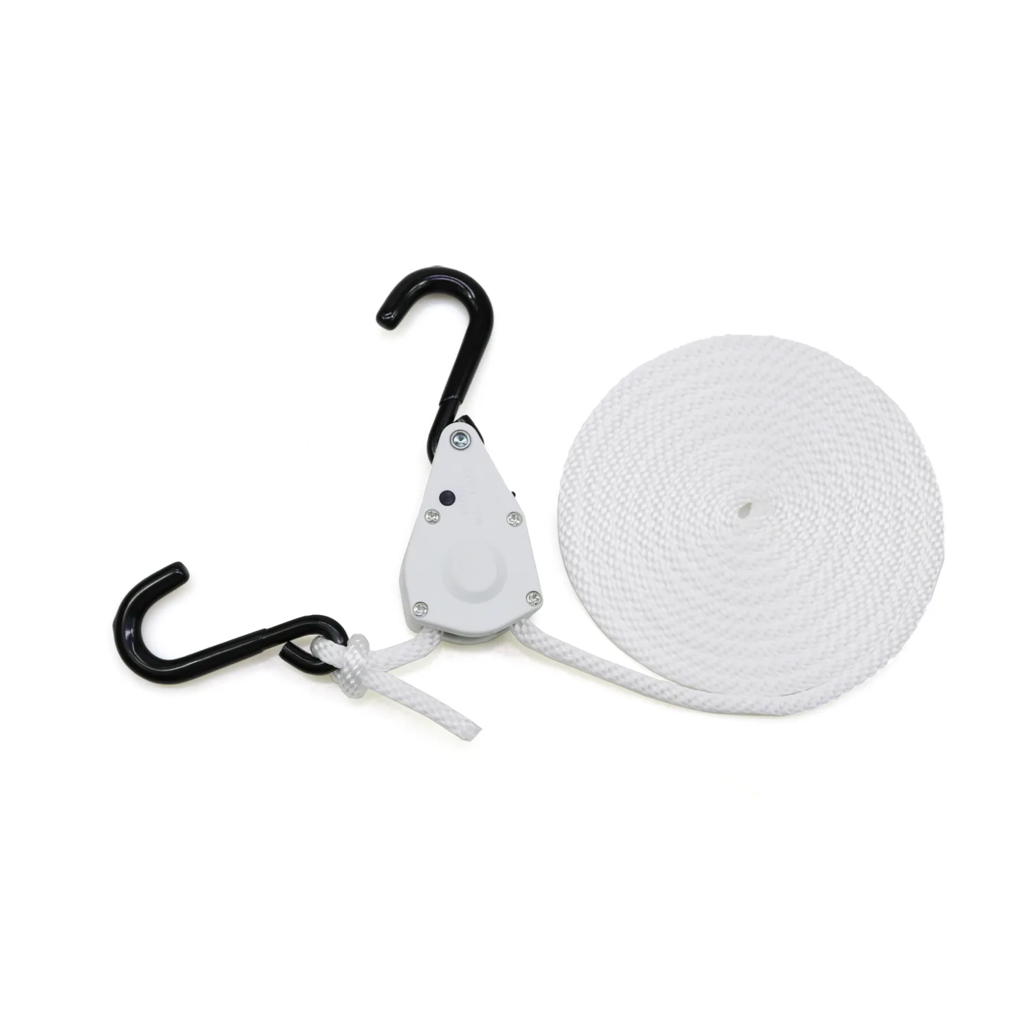 1/4 inch pull-to-tighten rope ratchet for tents shelters and transport