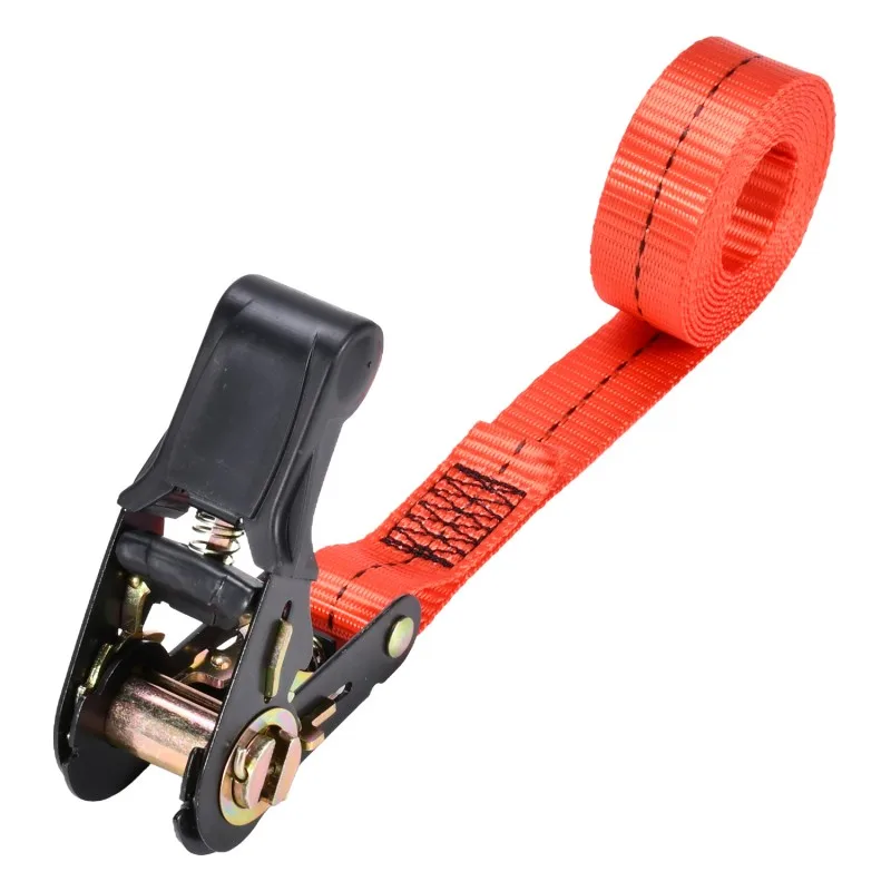 Non slip rubber grip ratchet mechanism with high strength polyester webbing