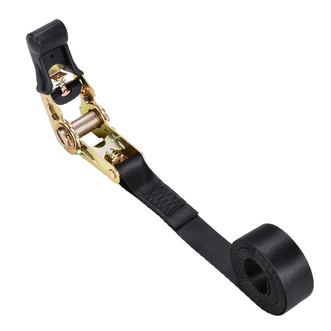 Vinyl coated S hooks on a medium duty utility lashing strap