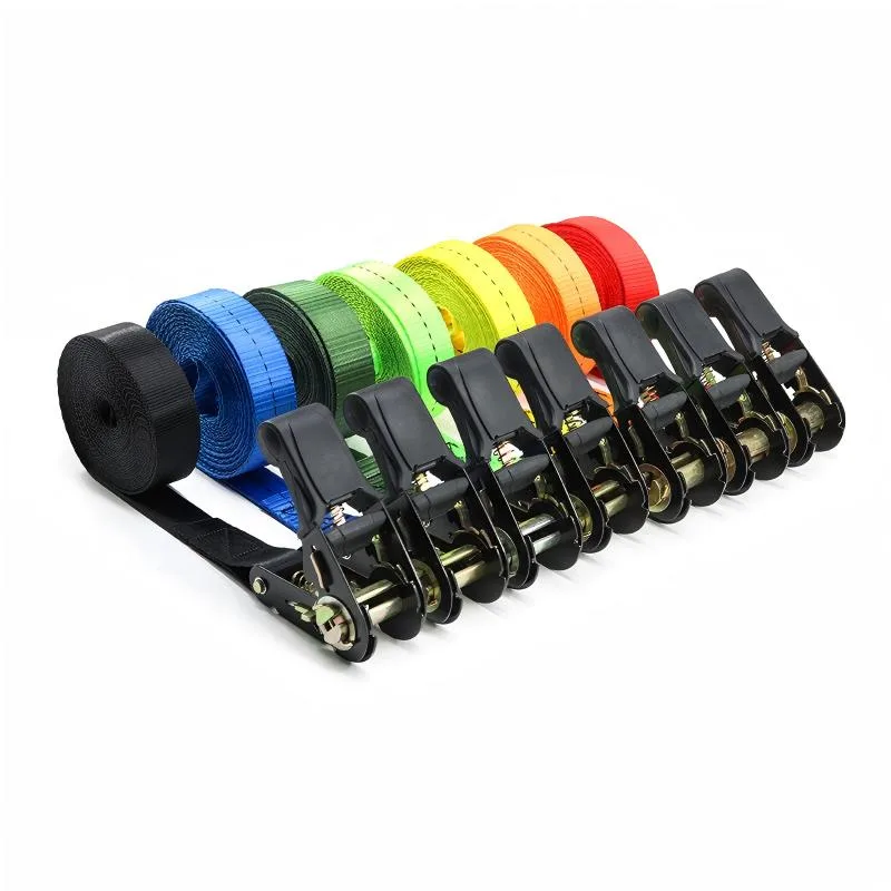 OEM customizable rubber handle ratchet strap for outdoor equipment