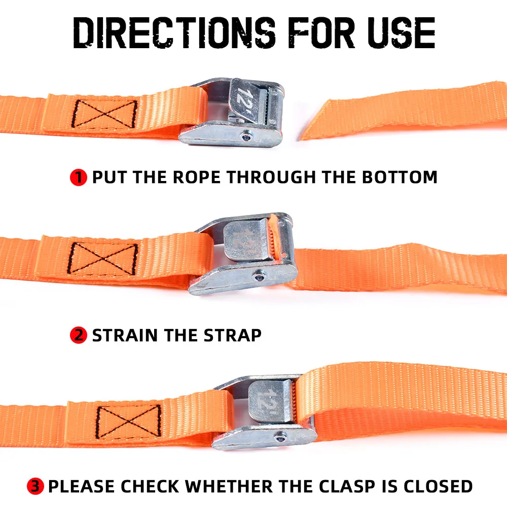 Heavy duty 1 inch endless cam buckle strap with die cast zinc hardware