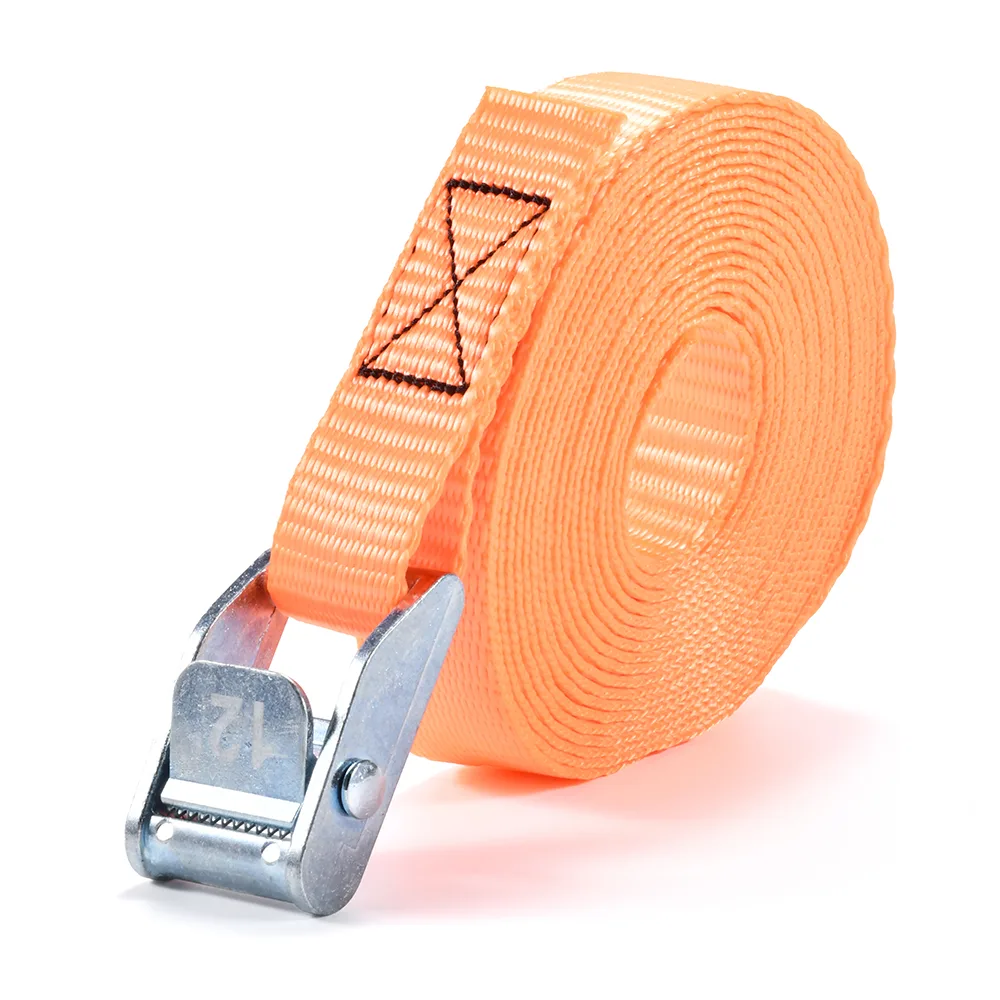 1500lbs polypropylene tie down strap securing gear on a whitewater raft