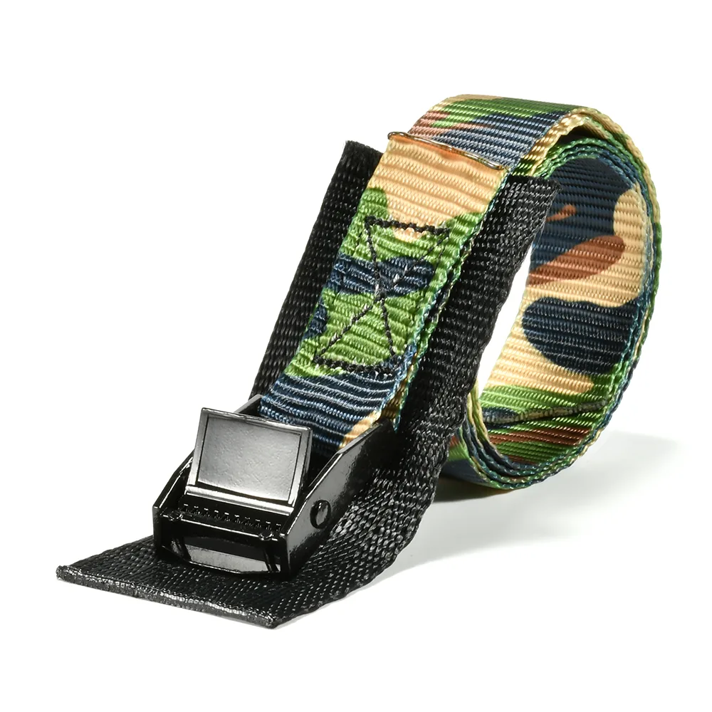 Heavy-duty anti-rattle jack strap with cam buckle and camouflage webbing