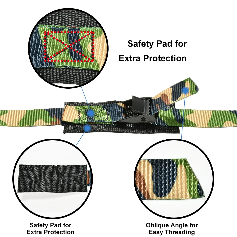 Anti-rattle strap for trailer jack and mounted outdoor equipment