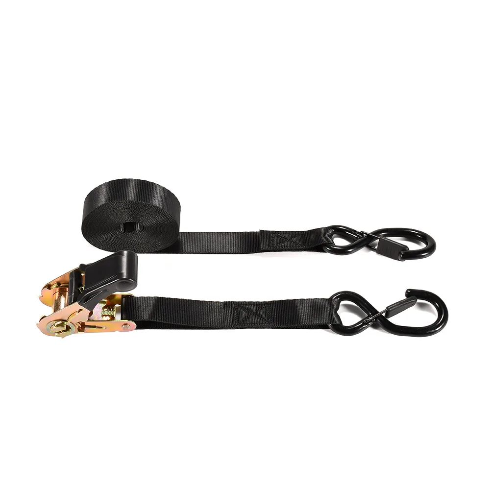 High-tenacity black polyester webbing with 2204 lbs breaking strength