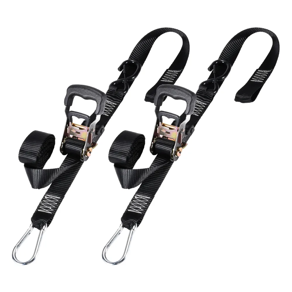 Ergonomic rubber grip handle on a 4400 lbs zinc-plated ratchet buckle