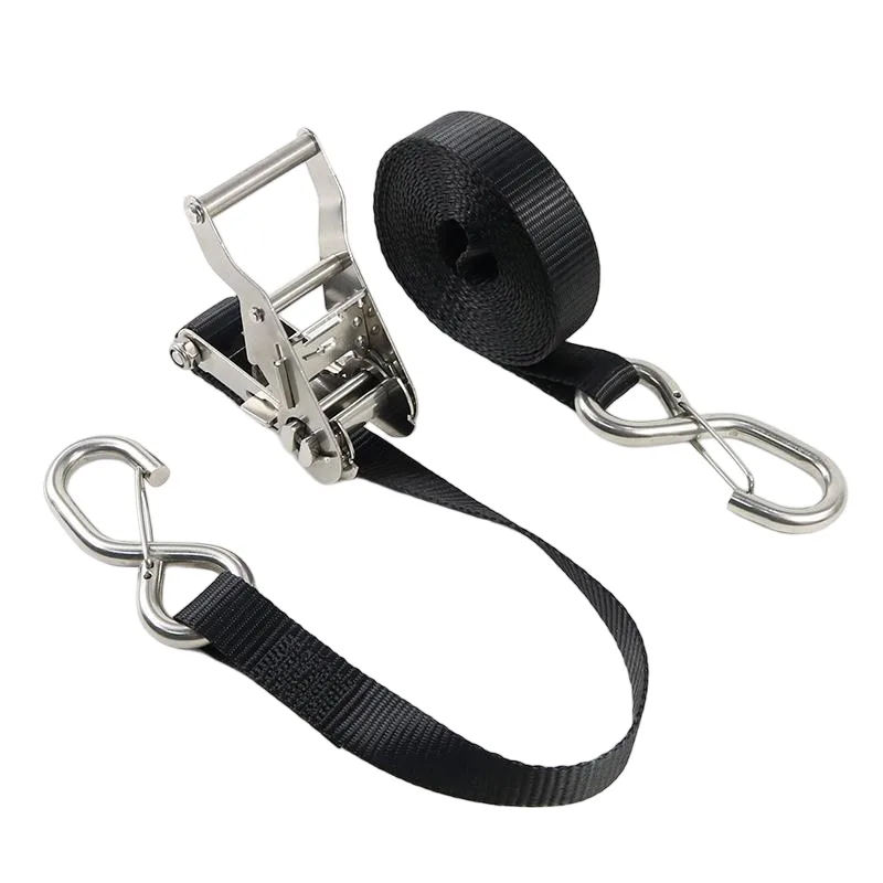 Reinforced 304L stainless steel ratchet buckle mechanism for commercial transport