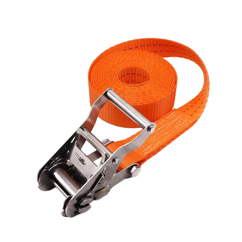 1.5 inch 304 stainless steel ratchet strap with double J hooks