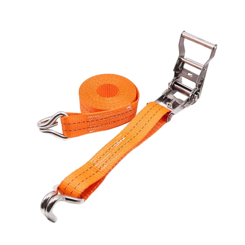 Hook-free loop configuration on ratchet tie-down strap