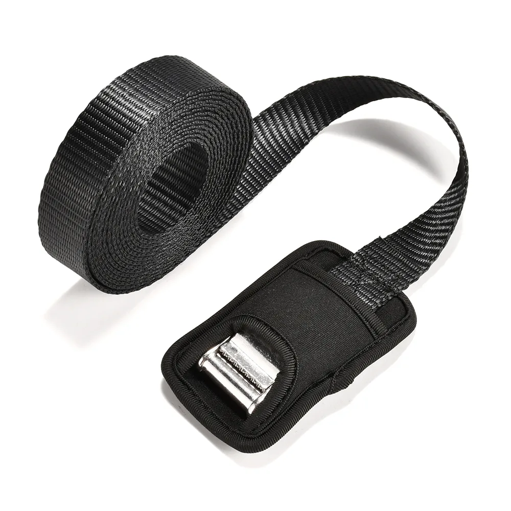 custom length 1 inch webbing strap with stainless steel cam buckle and soft buckle cover