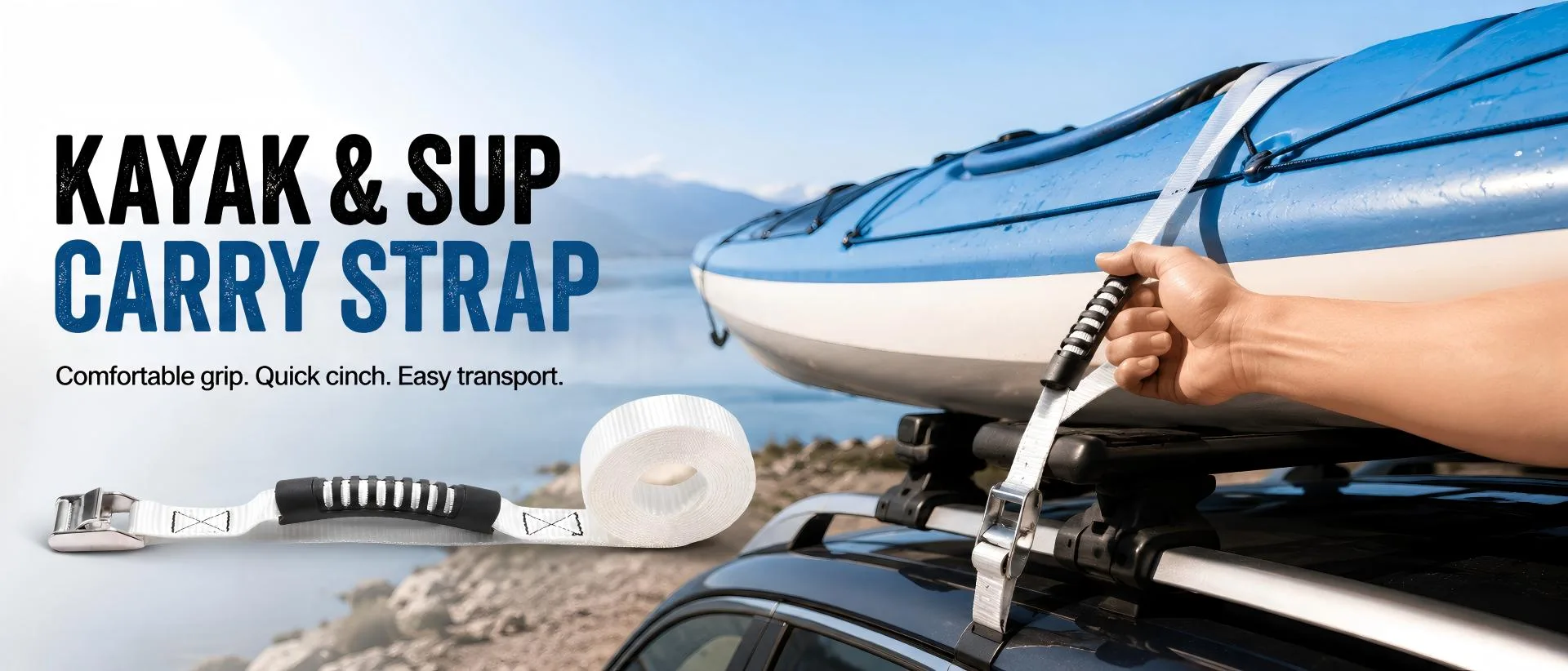 Light-duty endless loop tie-down strap with stainless steel cam buckle